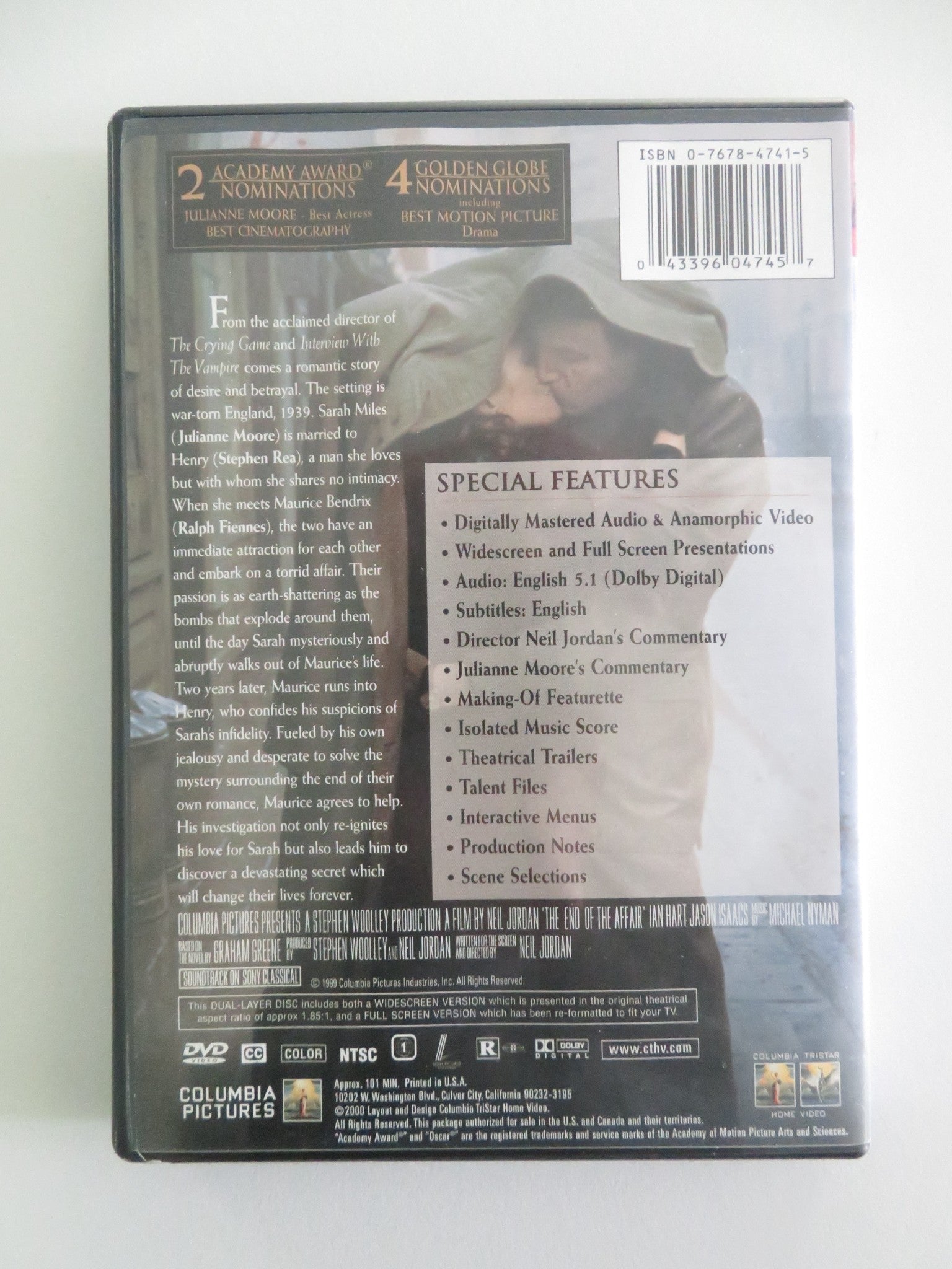 The End of the Affair (DVD) Ralph Fiennes Julianne Moore 1999 Region 1 Movie posters
