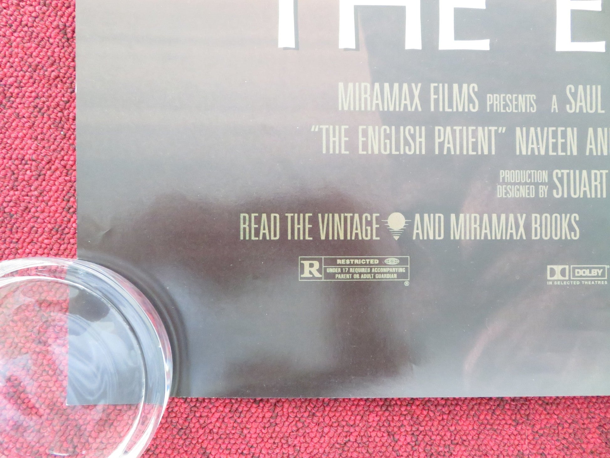 THE ENGLISH PATIENT US ONE SHEET ROLLED POSTER RALPH FIENNES BINOCHE 1996 Movie posters