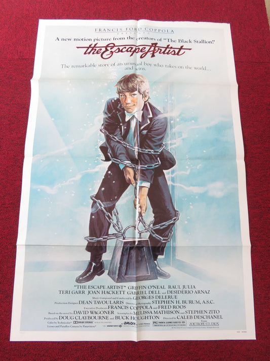 THE ESCAPE ARTIST - B FOLDED US ONE SHEET POSTER GRIFFIN O'NEAL RAUL JULIA 1982 Rendezvous Cinema Movie posters
