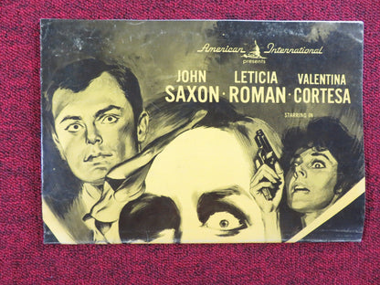 THE EVIL EYE UNCUT PRESS BOOK FOLDED JOHN SAXON LETICIA ROMAN 1964 Rendezvous Cinema Movie posters