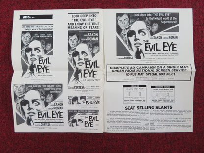 THE EVIL EYE UNCUT PRESS BOOK FOLDED JOHN SAXON LETICIA ROMAN 1964 Rendezvous Cinema Movie posters