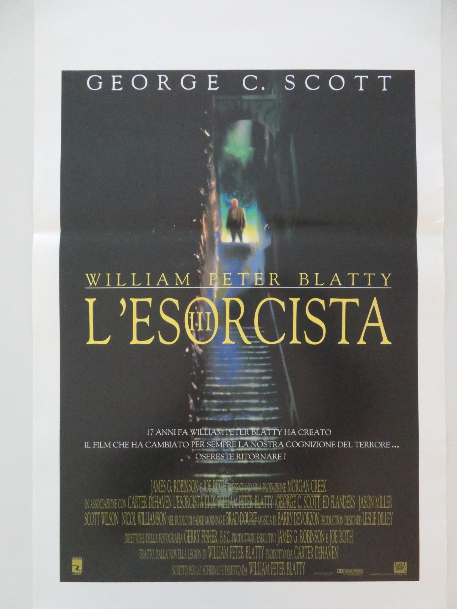 THE EXORCIST III ITALIAN LOCANDINA POSTER GEORGE C. SCOTT ED FLANDERS 1990 Movie posters