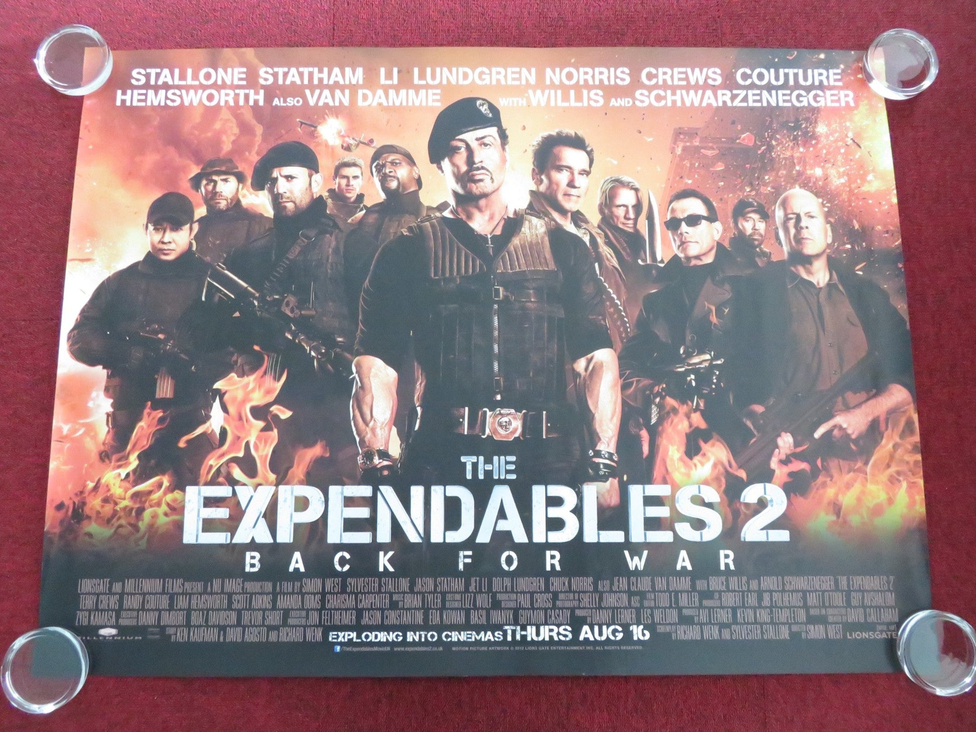 THE EXPENDABLES 2 UK QUAD ROLLED POSTER SYLVESTER STALLONE JASON STATHAM 2012 Movie posters