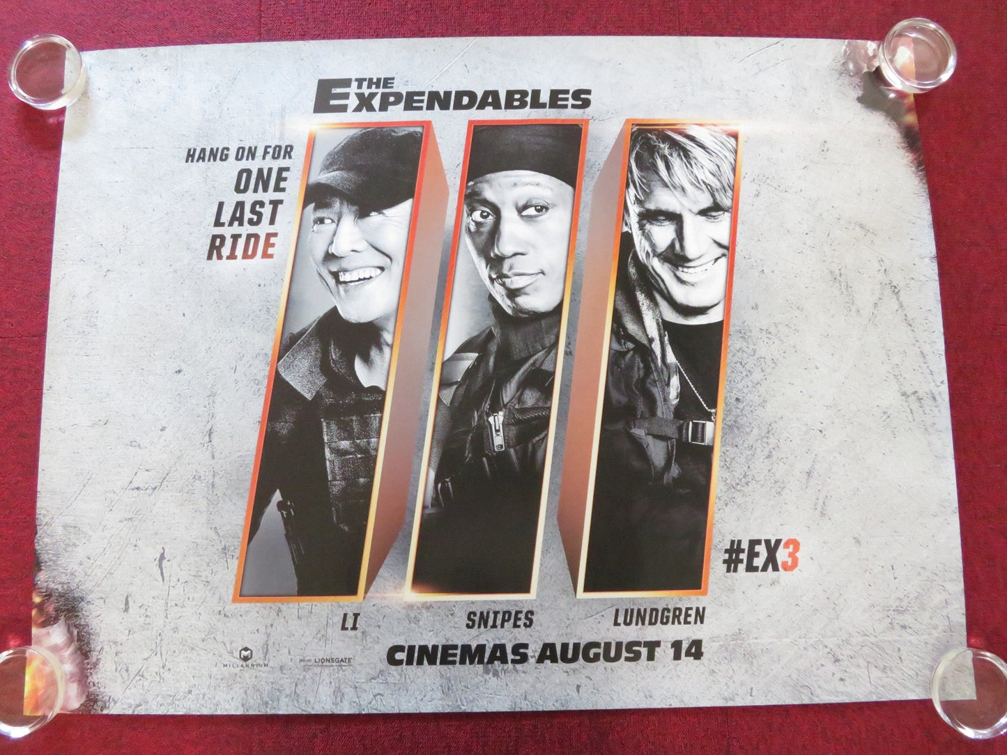 THE EXPENDABLES 3 UK QUAD ROLLED POSTER SYLVESTER STALLONE JASON STATHAM 2014 Rendezvous Cinema Movie posters