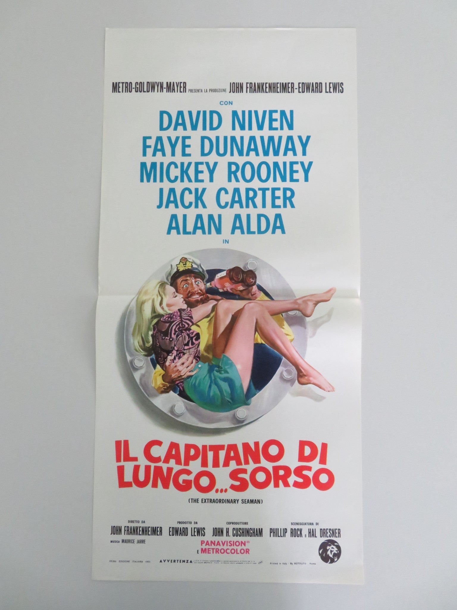 THE EXTRAORDINARY SEAMAN ITALIAN LOCANDINA POSTER DAVID NIVEN FAYE DUNAWAY 1969 Movie posters