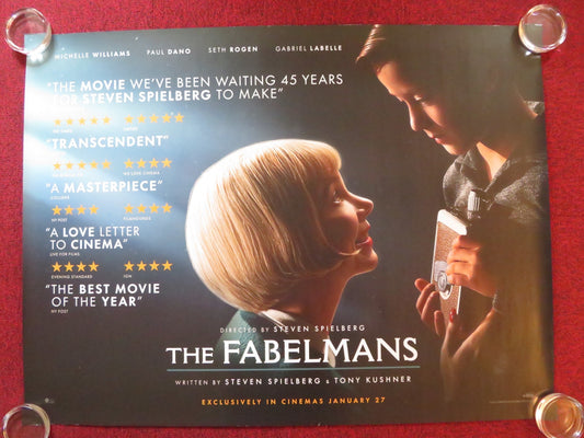 THE FABELMANS UK QUAD ROLLED POSTER SPIELBERG MICHELLE WILLIAMS PAUL DANO 2022 Rendezvous Cinema Movie posters