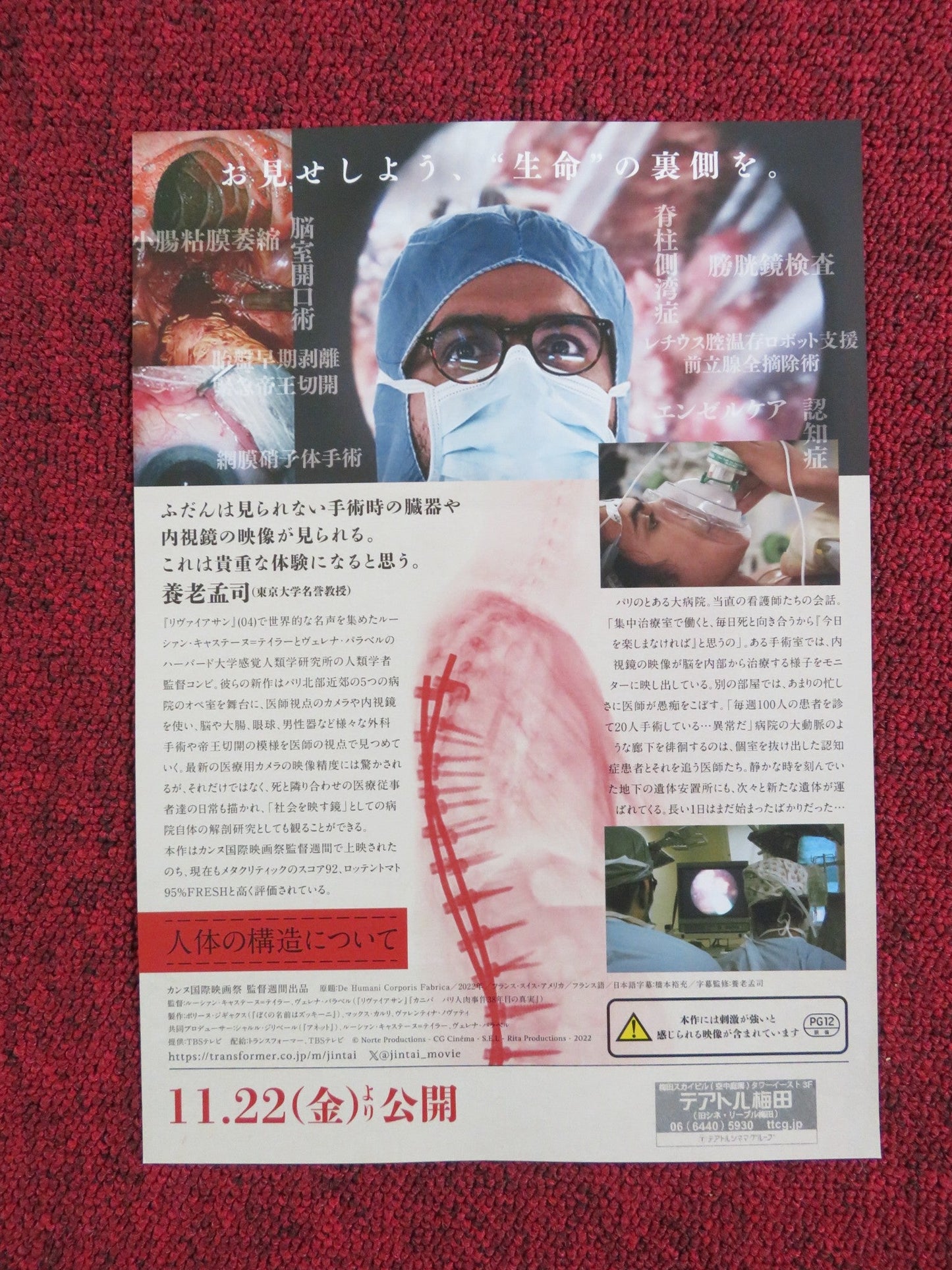 THE FABRIC OF THE HUMAN BODY JAPANESE CHIRASHI (B5) POSTER 2022 Rendezvous Cinema Movie posters