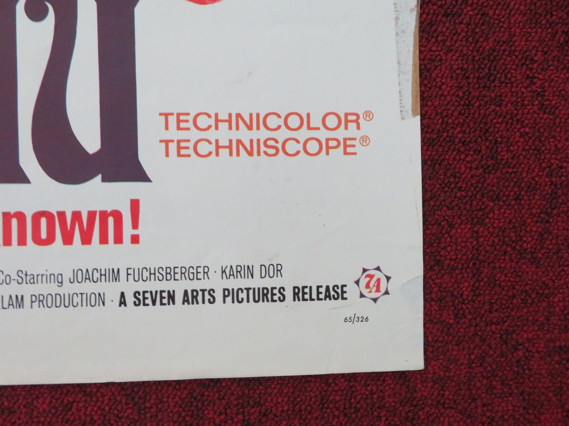 THE FACE OF FU MANCHU FOLDED US ONE SHEET POSTER CHRISTOPHER LEE N. GREEN 1965 Movie posters