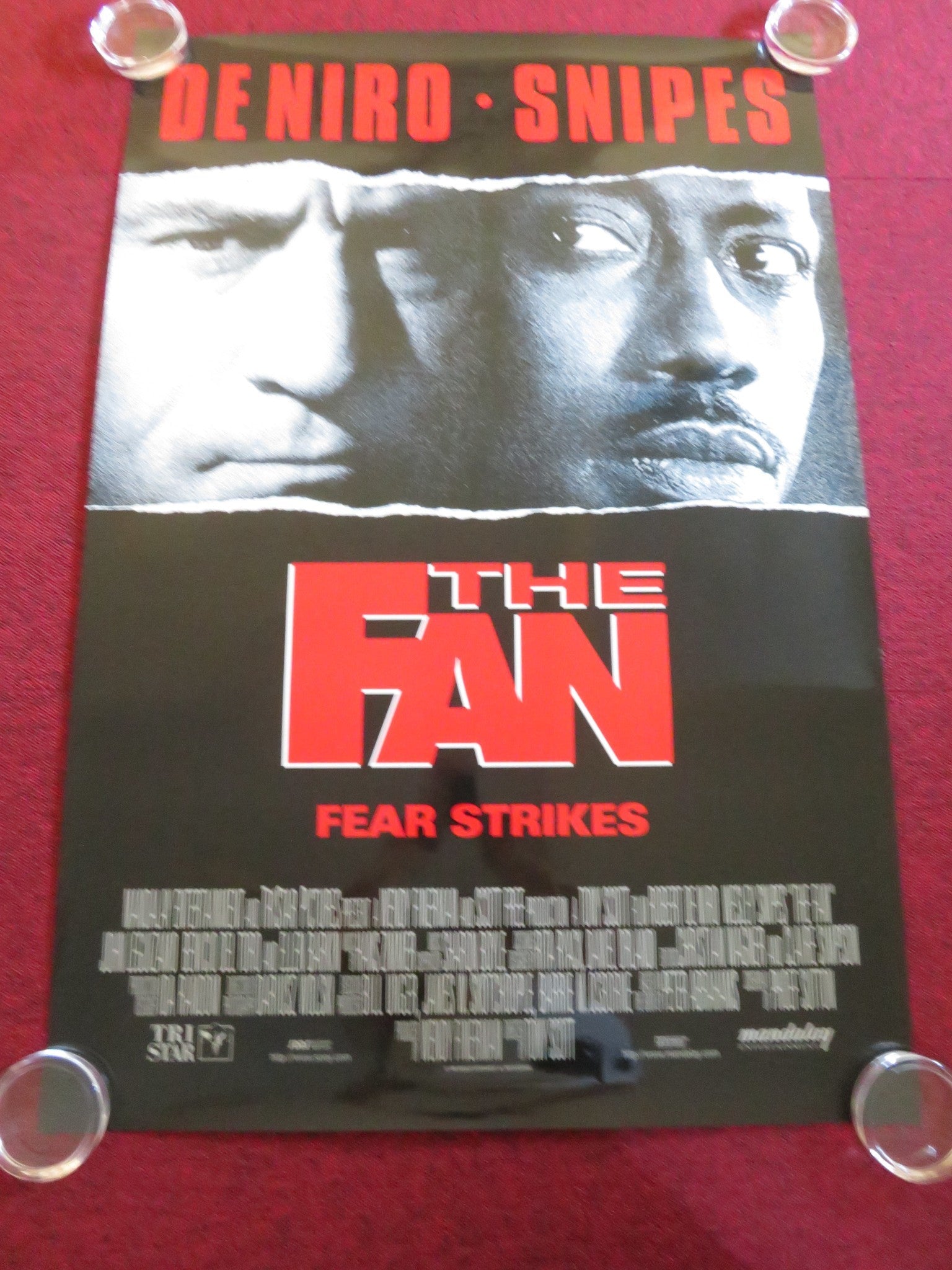 THE FAN - B US ONE SHEET ROLLED POSTER ROBERT DE NIRO WESLEY SNIPES 1996 Rendezvous Cinema Movie posters