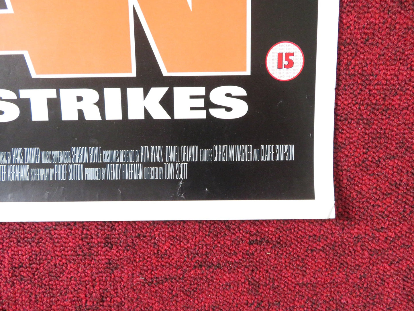 THE FAN VHS POSTER ROLLED ROBERT DE NIRO WESLEY SNIPES 1996 Rendezvous Cinema Movie posters