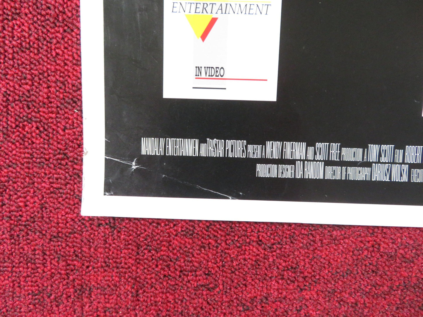 THE FAN VHS POSTER ROLLED ROBERT DE NIRO WESLEY SNIPES 1996 Rendezvous Cinema Movie posters