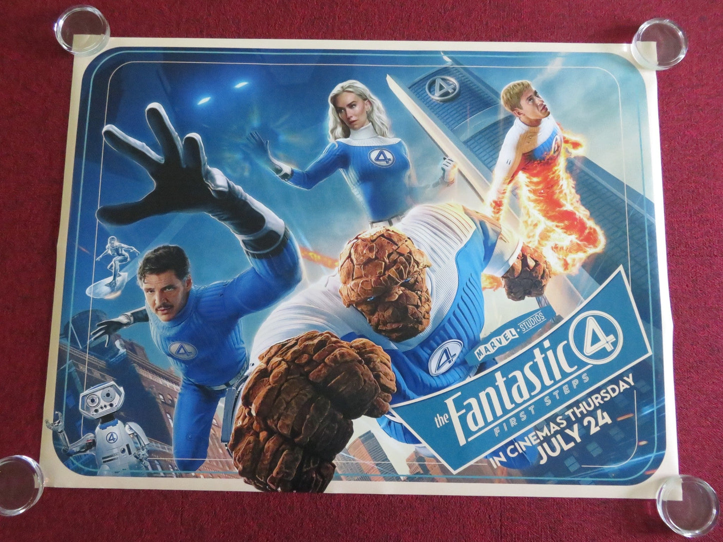 THE FANTASTIC FOUR: FIRST STEPS - A UK QUAD ROLLED POSTER MARVEL P. PASCAL 2025 Movie posters