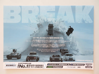 THE FATE OF THE FURIOUS JAPANESE CHIRASHI (B5) POSTER VIN DIESEL STATHAM 2017 Rendezvous Cinema Movie posters