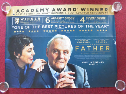 THE FATHER UK QUAD ROLLED POSTER ANTHONY HOPKINS OLIVIA COLMAN 2020 Rendezvous Cinema Movie posters