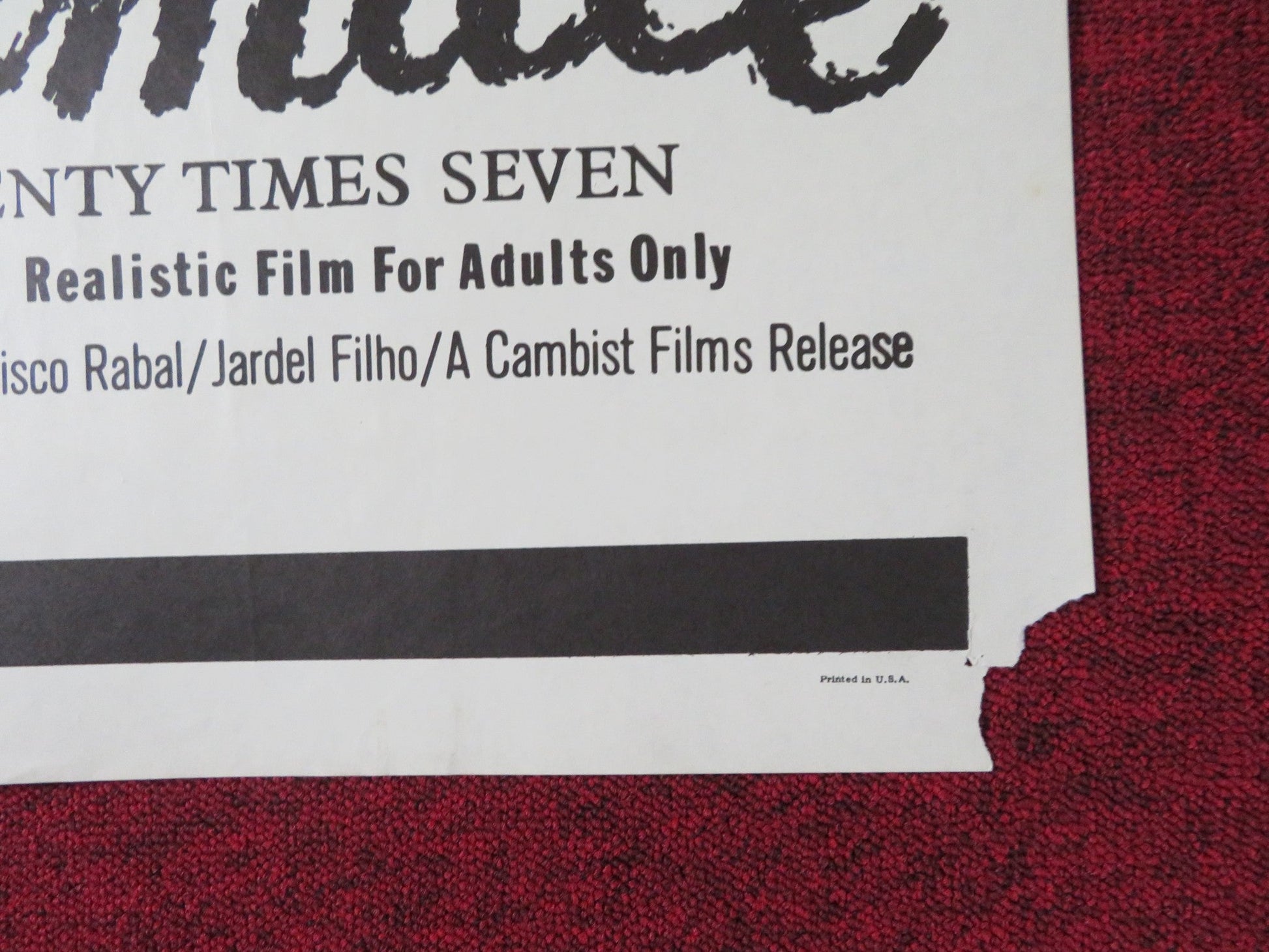 THE FEMALE: SEVENTY TIMES SEVEN FOLDED US ONE SHEET POSTER ISABEL SARLI 1962 Rendezvous Cinema Movie posters