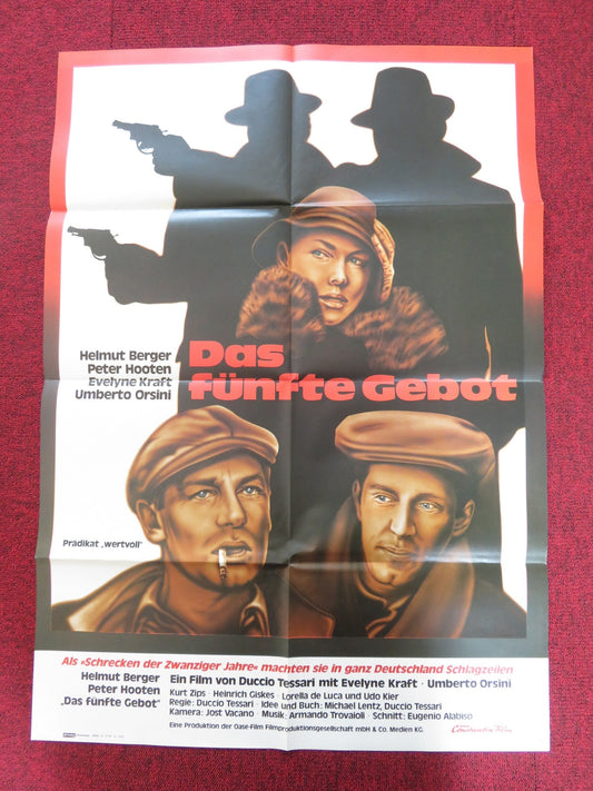 THE FIFTH COMMANDMENT GERMAN A1 POSTER FOLDED HELMUT BERGER PETER HOOTEN 1978 Rendezvous Cinema Movie posters