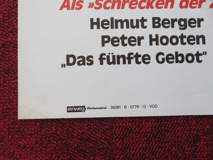 THE FIFTH COMMANDMENT GERMAN A1 POSTER FOLDED HELMUT BERGER PETER HOOTEN 1978 Rendezvous Cinema Movie posters