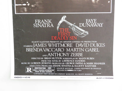 THE FIRST DEADLY SIN US INSERT POSTER FRANK SINATRA FAYE DUNAWAY 1980 Movie posters
