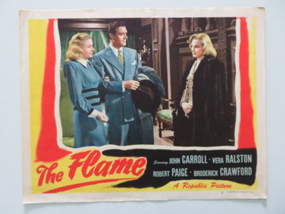 THE FLAME - #2 LOBBY CARD JOHN CARROLL VERA RALSTON 1947 Rendezvous Cinema Movie posters