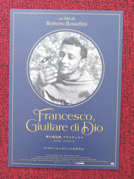 THE FLOWERS OF ST. FRANCIS JAPANESE CHIRASHI (B5) POSTER ALDO FABRIZI R2001 Rendezvous Cinema Movie posters