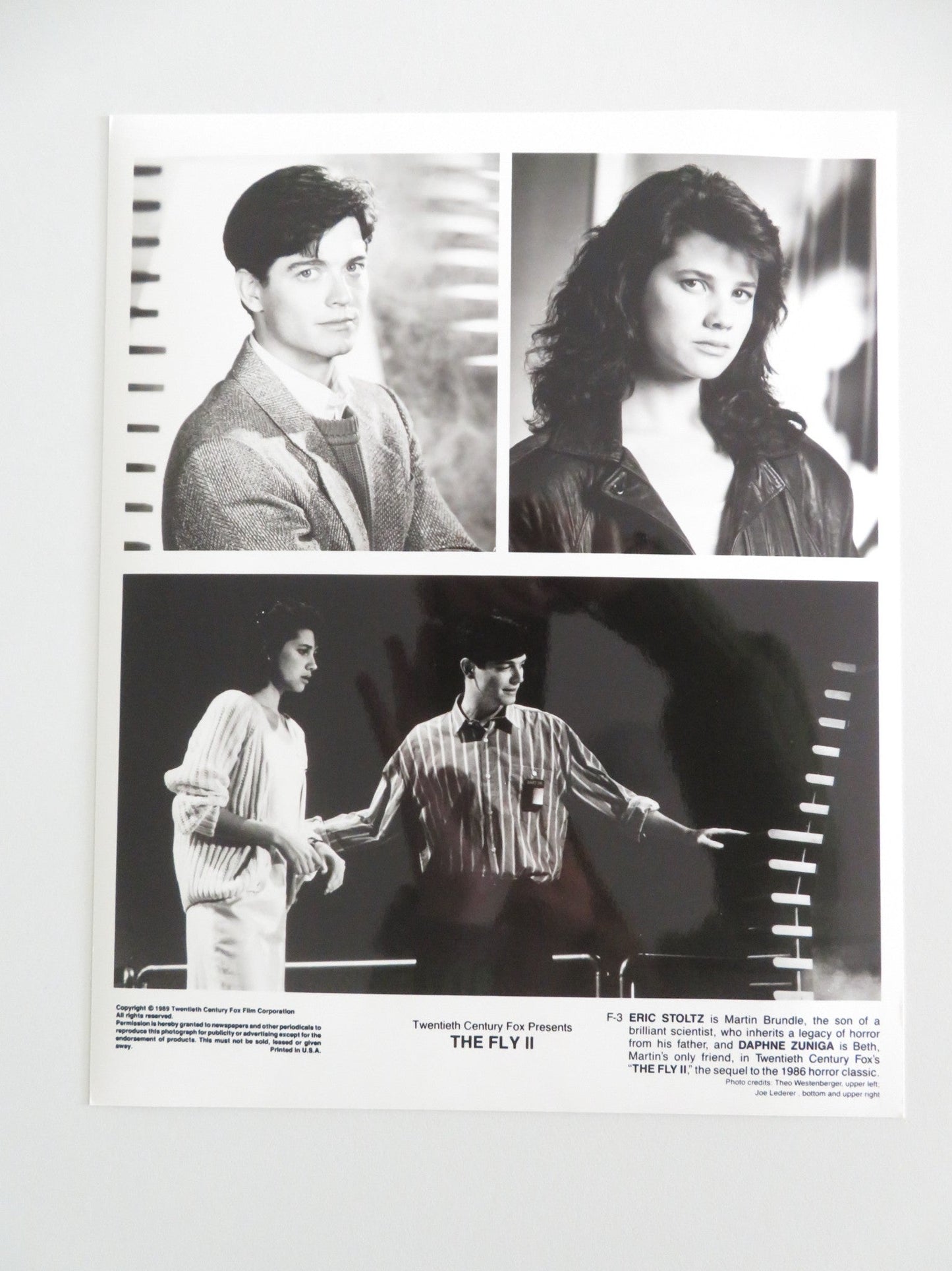 THE FLY II MOVIE STILL PHOTO LOT OF 5 ERIC STOLTZ DAPHNE ZUNIGA 1989 Movie posters
