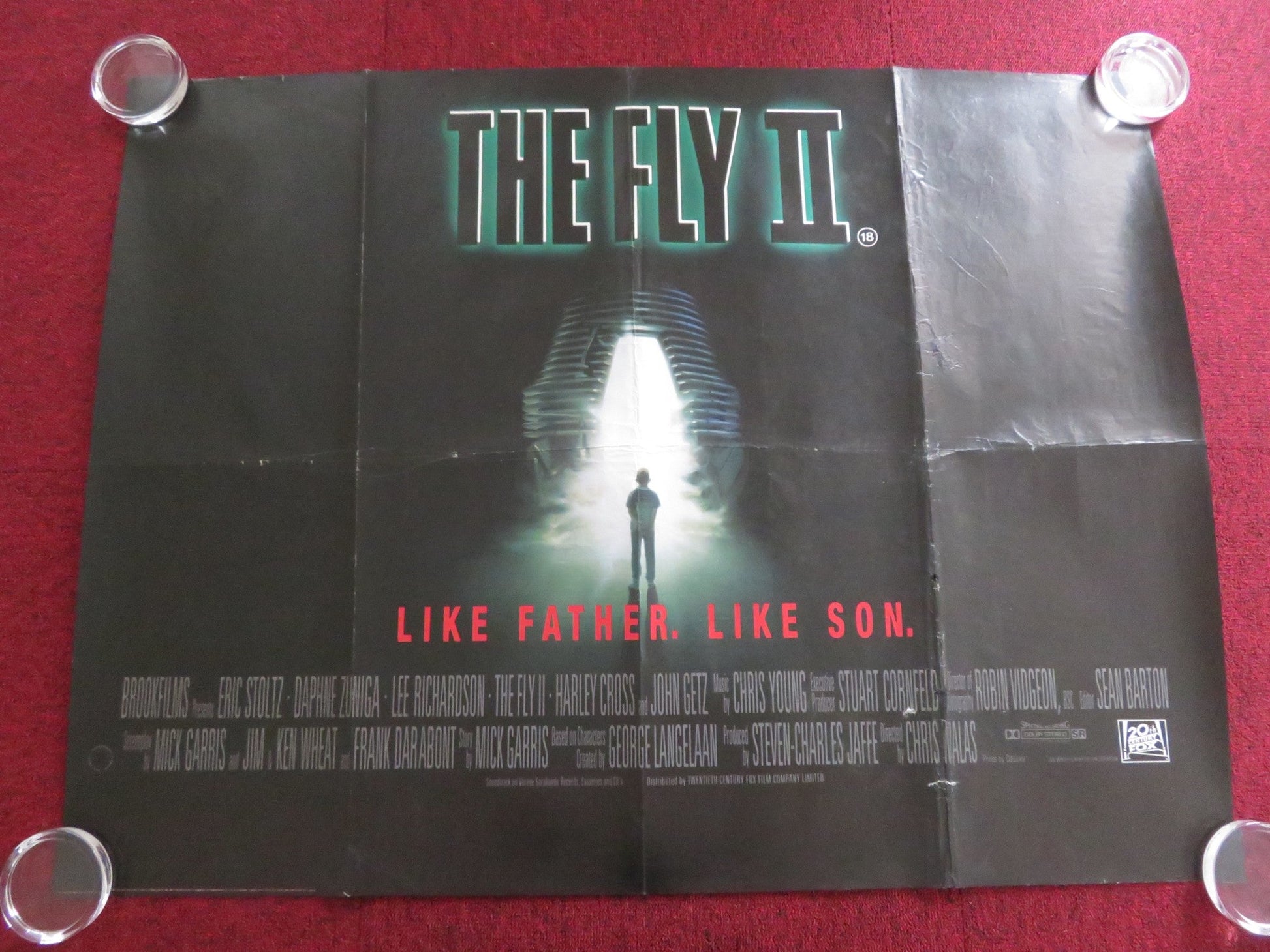 THE FLY II UK QUAD ROLLED POSTER ERIC STOLTZ DAPHNE ZUNIGA 1989 Rendezvous Cinema Movie posters