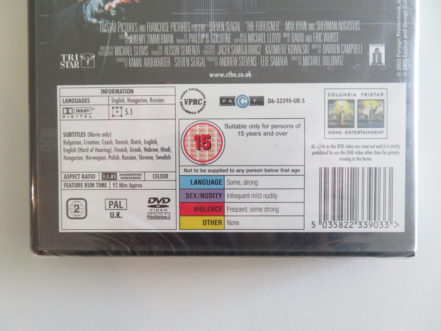 THE FOREIGNER (DVD) STEVEN SEAGAL MAX RYAN 2003 REGION 2 Rendezvous Cinema Movie posters