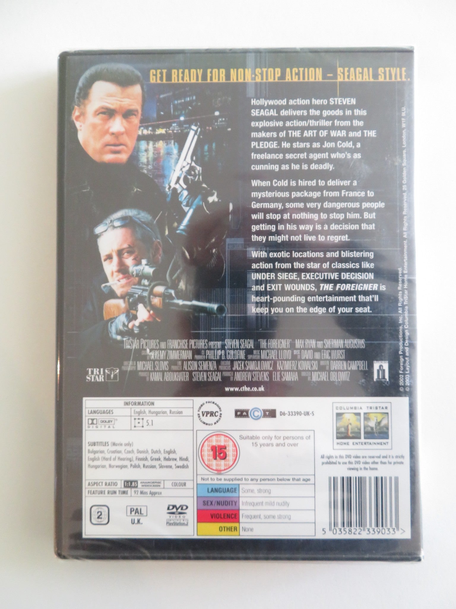 THE FOREIGNER (DVD) STEVEN SEAGAL MAX RYAN 2003 REGION 2 Rendezvous Cinema Movie posters