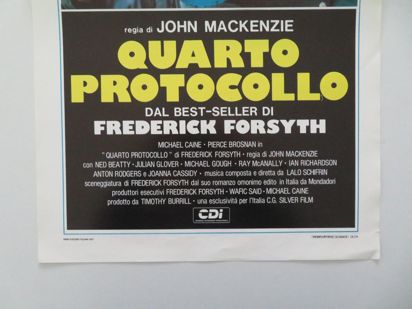 THE FOURTH PROTOCOL ITALIAN LOCANDINA POSTER MICHAEL CAINE PIERCE BROSNAN 1987 Movie posters