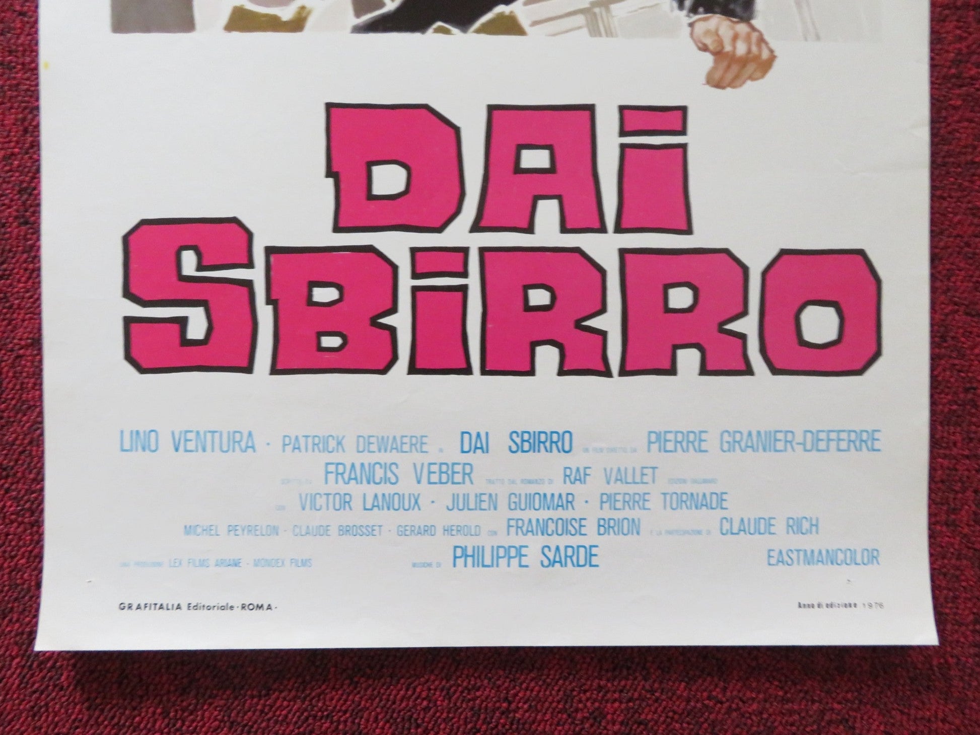 THE FRENCH DETECTIVE ITALIAN LOCANDINA POSTER LINO VENTURA PATRICK DEWAERE 1976 Rendezvous Cinema Movie posters