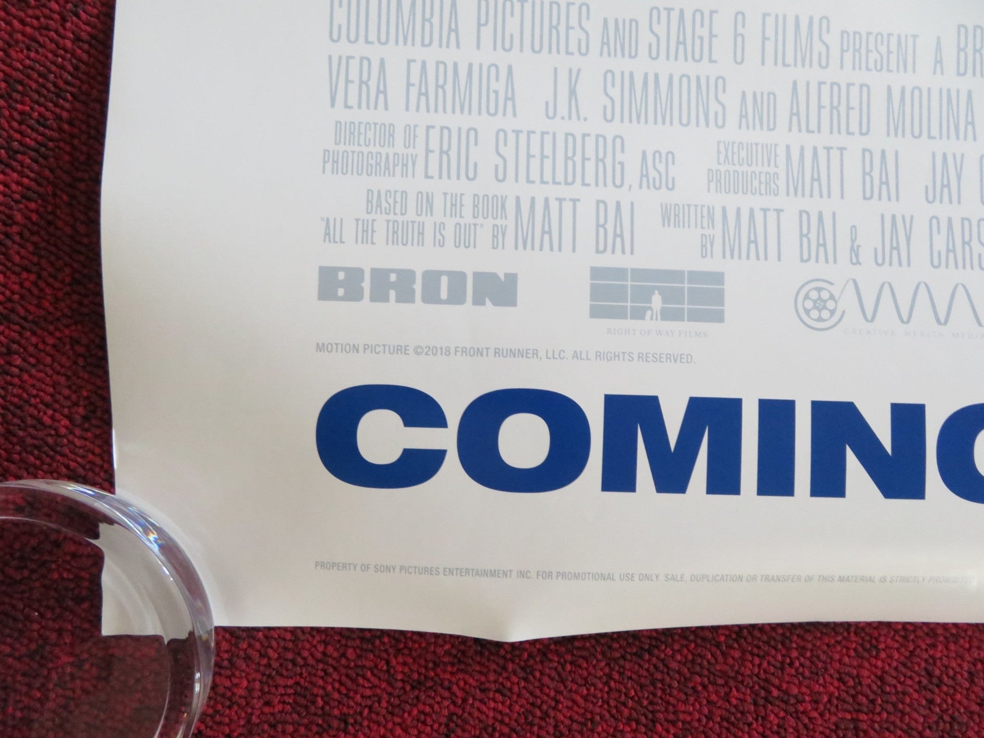 THE FRONT RUNNER US ONE SHEET ROLLED POSTER HUGH JACKMAN VERA FARMIGA 2018 Rendezvous Cinema Movie posters