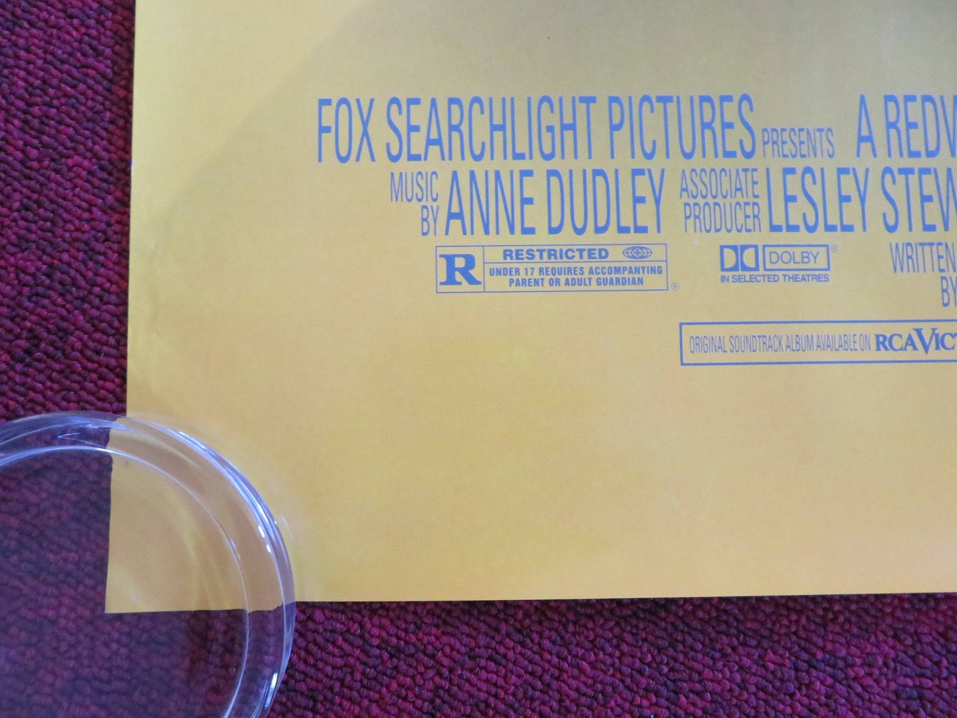 THE FULL MONTY US ONE SHEET ROLLED POSTER ROBERT CARLYLE MARK ADDY 1997 Rendezvous Cinema Movie posters