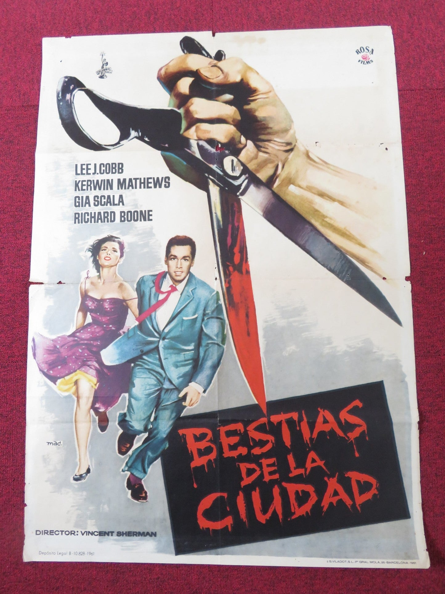THE GARMENT JUNGLE SPANISH POSTER LEE J. COBB KERWIN MATHEWS 1961 Rendezvous Cinema Movie posters