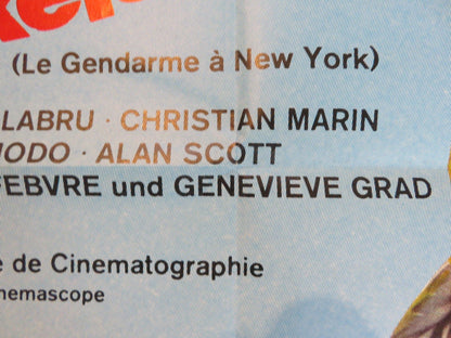 THE GENDARME IN NEW YORK GERMAN A1 POSTER FOLDED LOUIS DE FUNES 1967 Rendezvous Cinema Movie posters