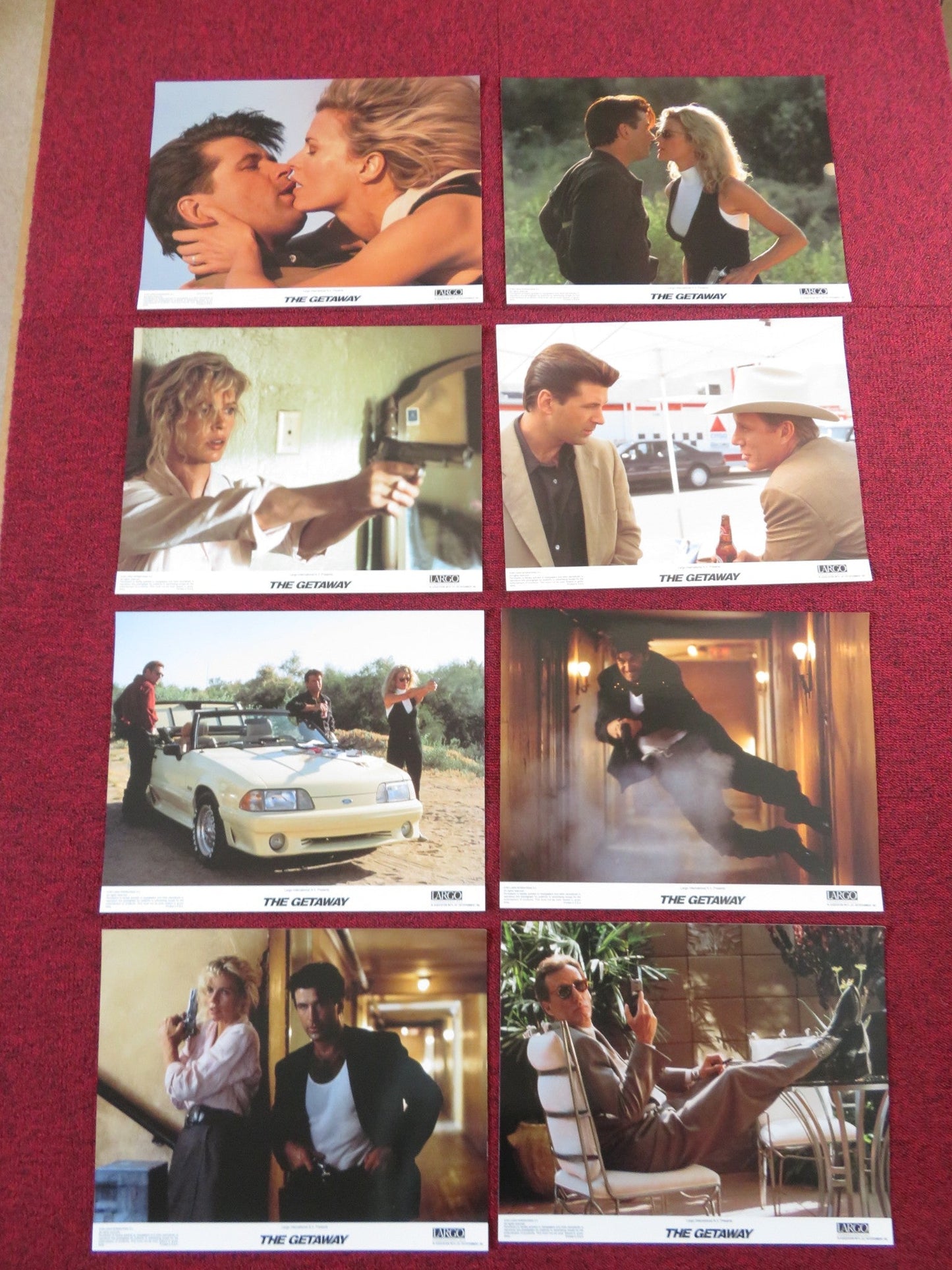 THE GETAWAY US LOBBY CARD FULL SET ALEC BALDWIN KIM BASINGER 1994 Rendezvous Cinema Movie posters