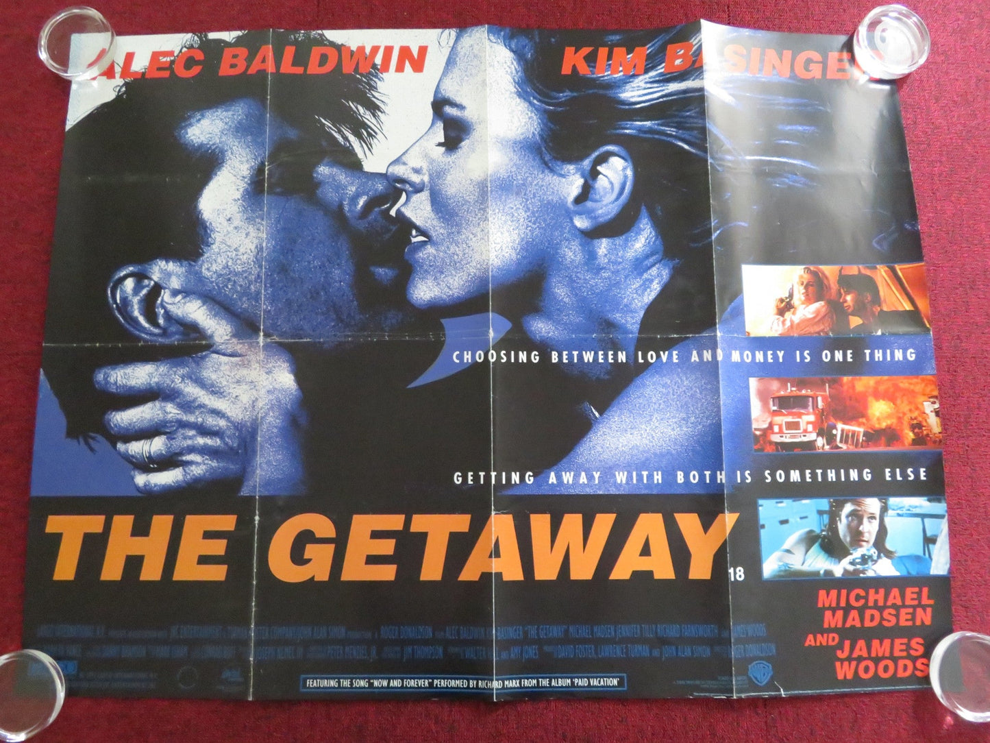 THE GETWAWAY UK QUAD ROLLED POSTER ALEC BALDWIN KIM BASINGER 1994 Rendezvous Cinema Movie posters