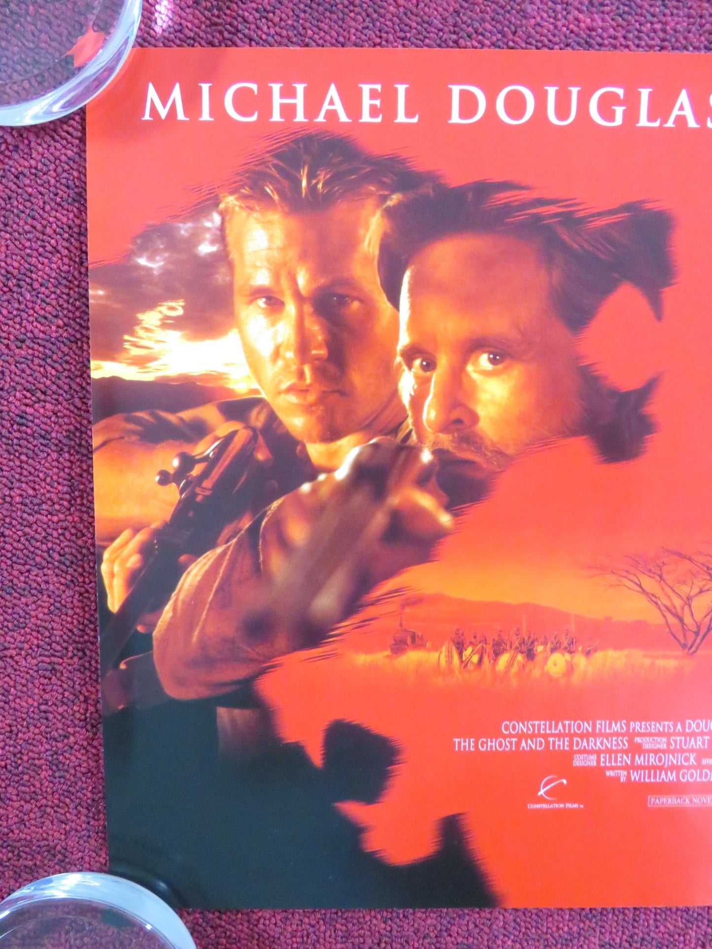 THE GHOST AND THE DARKNESS UK MINI QUAD POSTER MICHAEL DOUGLAS VAL KILMER 1996 Rendezvous Cinema Movie posters