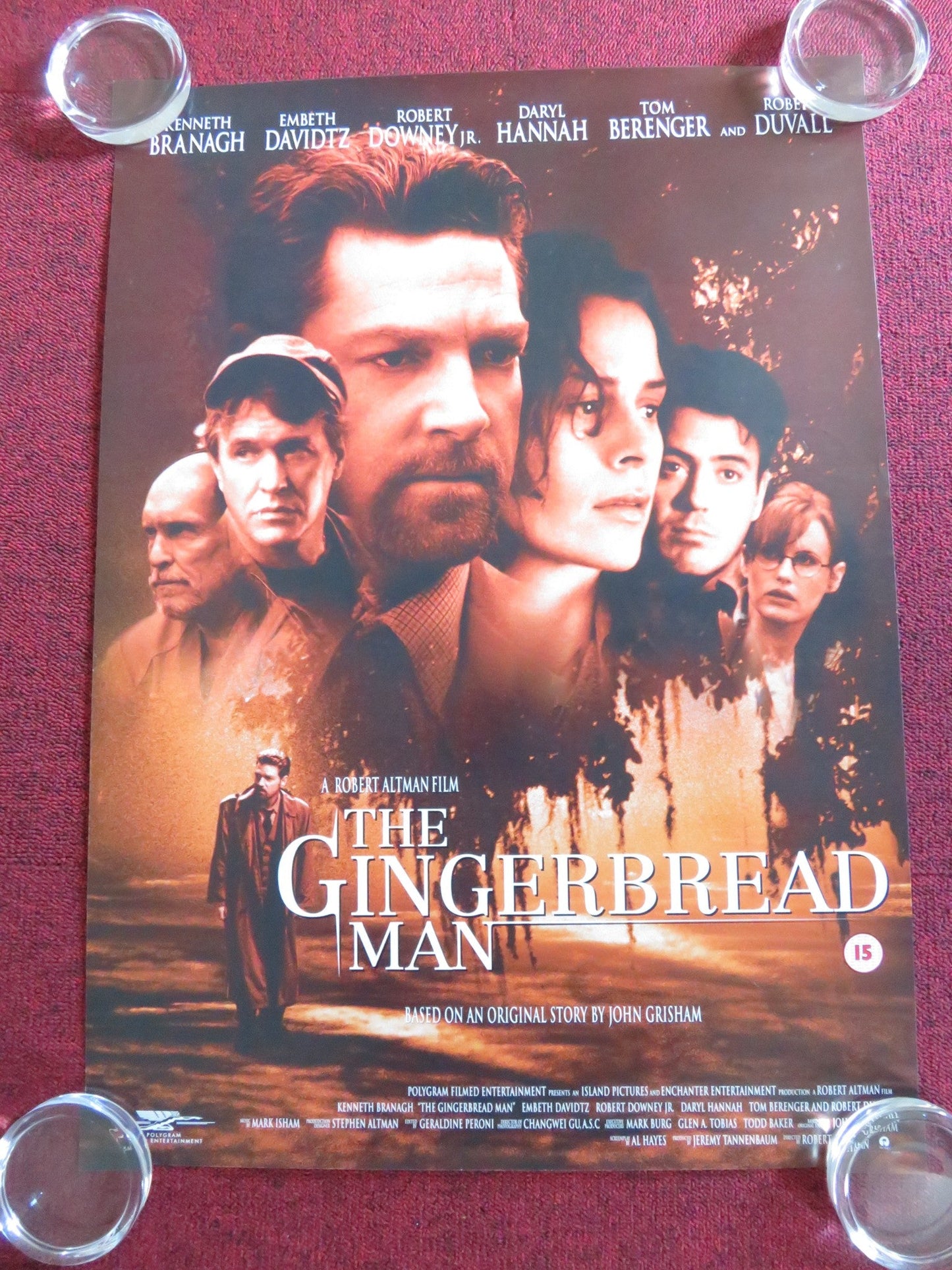 THE GINGERBREAD MAN POSTER ROLLED KENNETH BRANAGH ROBERT DOWNEY JR. 1998 Rendezvous Cinema Movie posters
