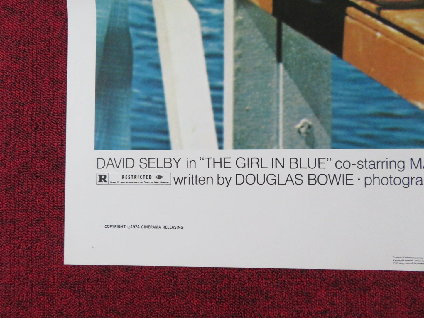 THE GIRL IN BLUE FOLDED US ONE SHEET POSTER DAVID SELBY MAUD ADAMS 1974 Rendezvous Cinema Movie posters