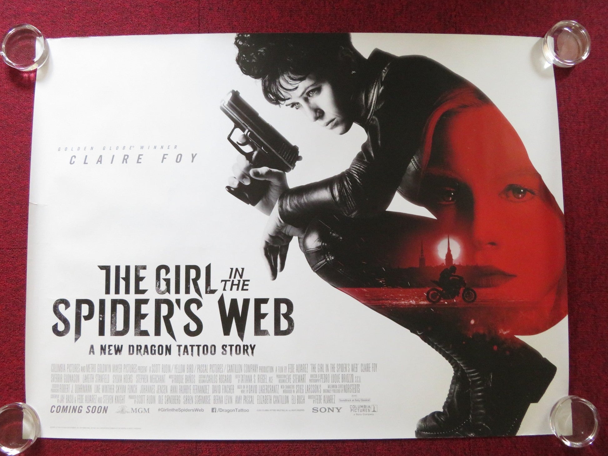 THE GIRL IN THE SPIDER'S WEB UK QUAD ROLLED POSTER CLAIRE FOY S. GUDNASON 2018 Rendezvous Cinema Movie posters