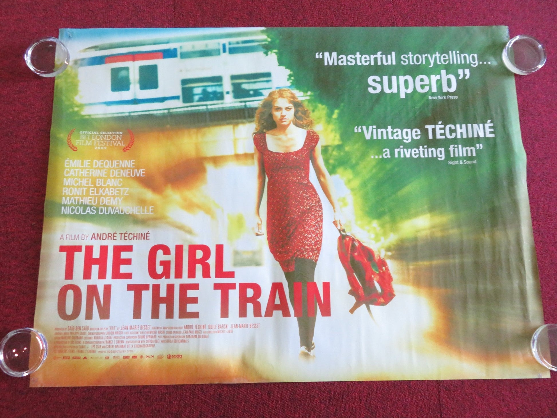 THE GIRL ON THE TRAIN UK QUAD ROLLED POSTER EMILIE DEQUENNE MICHEL BLANC 2009 - Rendezvous Cinema