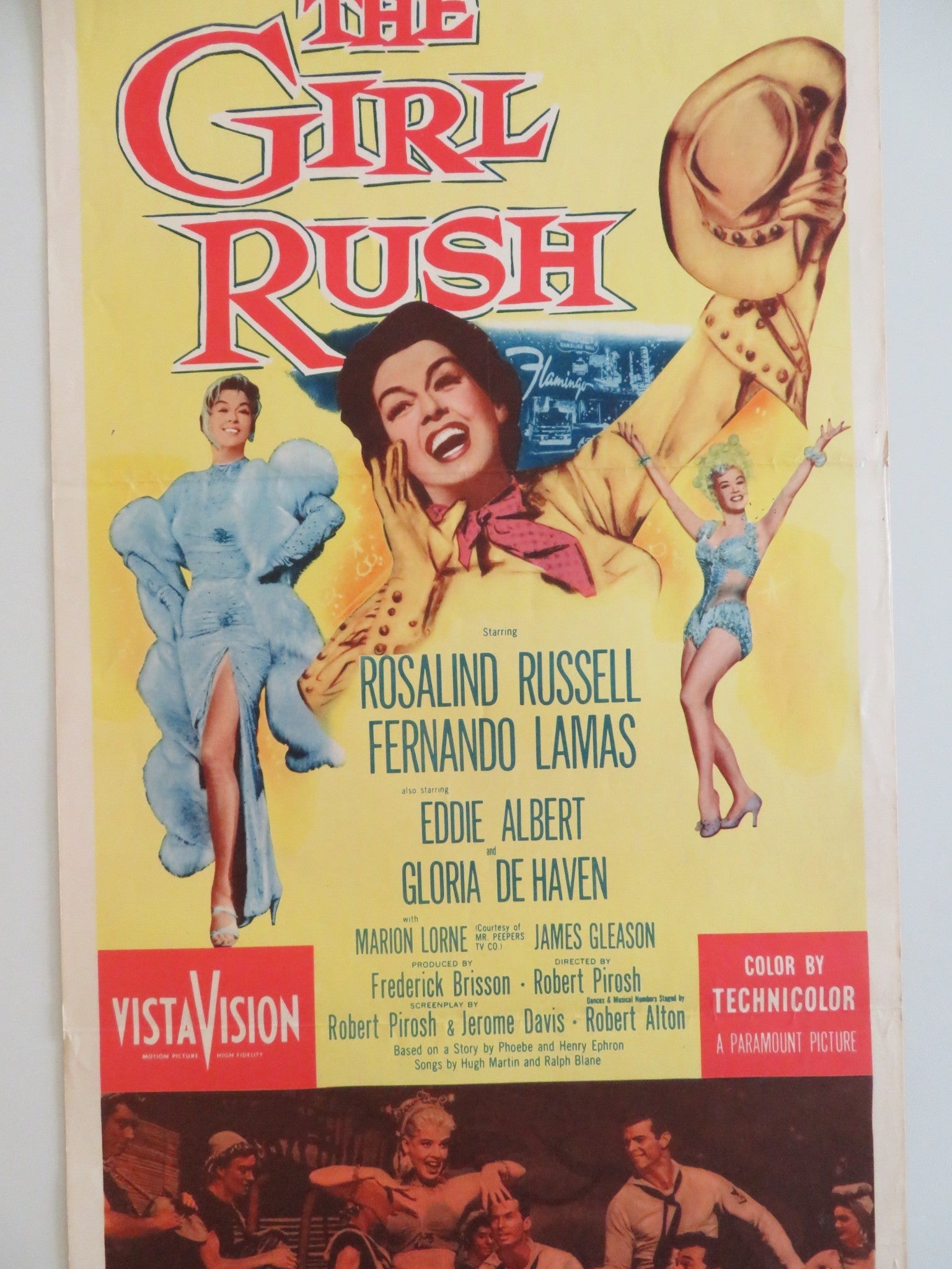THE GIRL RUSH US INSERT POSTER ROSALIND RUSSELL FERNANDO LAMAS 1955 Rendezvous Cinema Movie posters