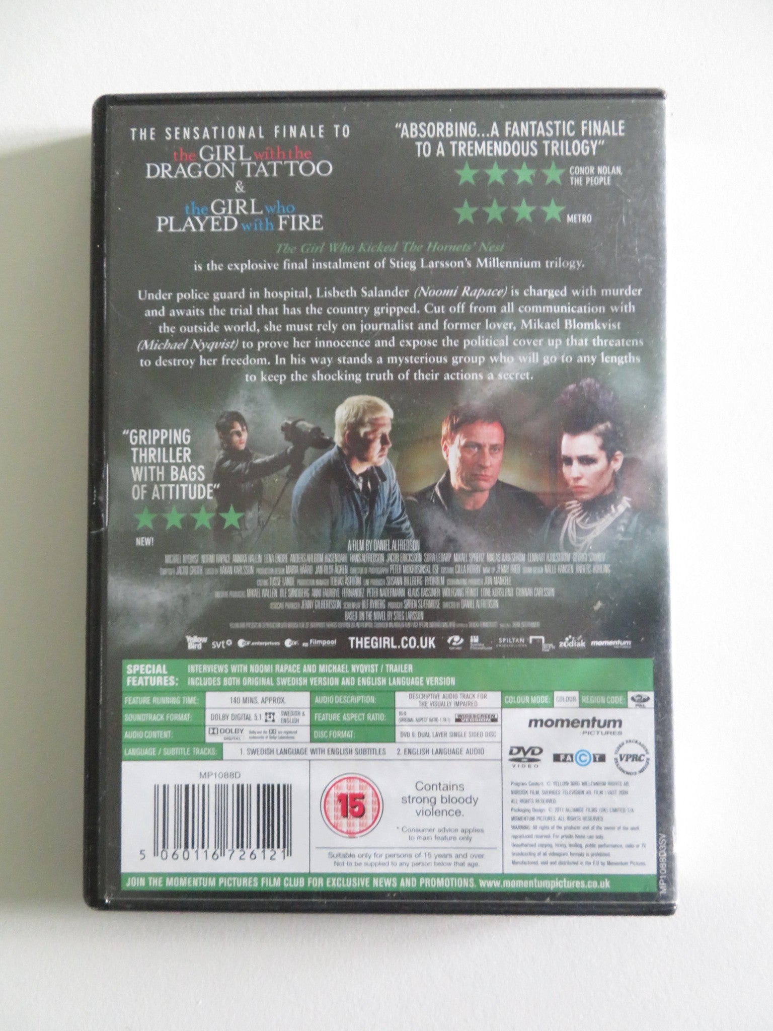 THE GIRL WHO KICKED THE HORNET'S NEST (DVD) NOOMI RAPACE M. NYQVIS 2009 REGION 2 Rendezvous Cinema Movie posters