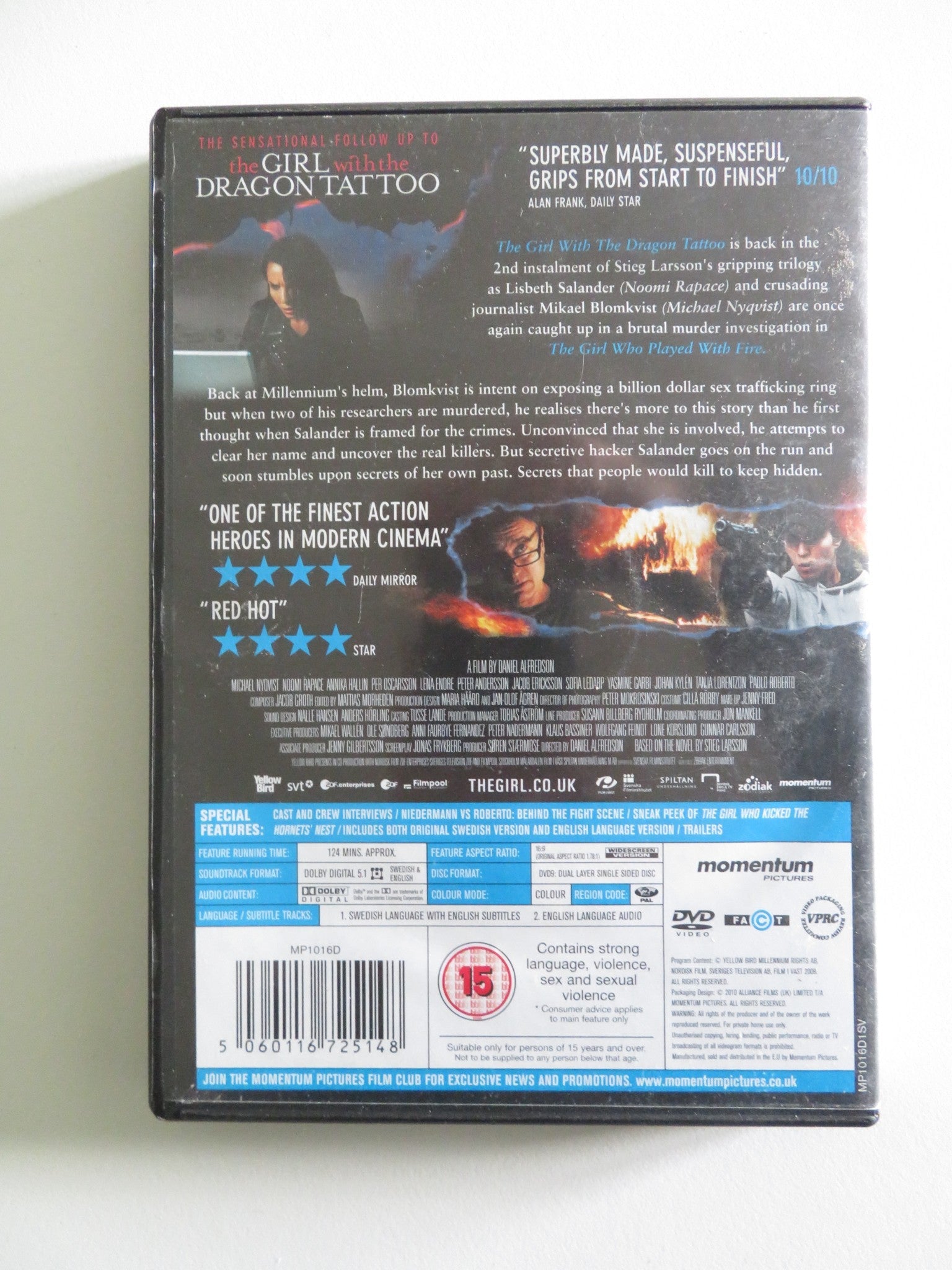 THE GIRL WHO PLAYED WITH FIRE (DVD) NOOMI RAPACE MICHAEL NYQVIST 2009 REGION 2 Rendezvous Cinema Movie posters