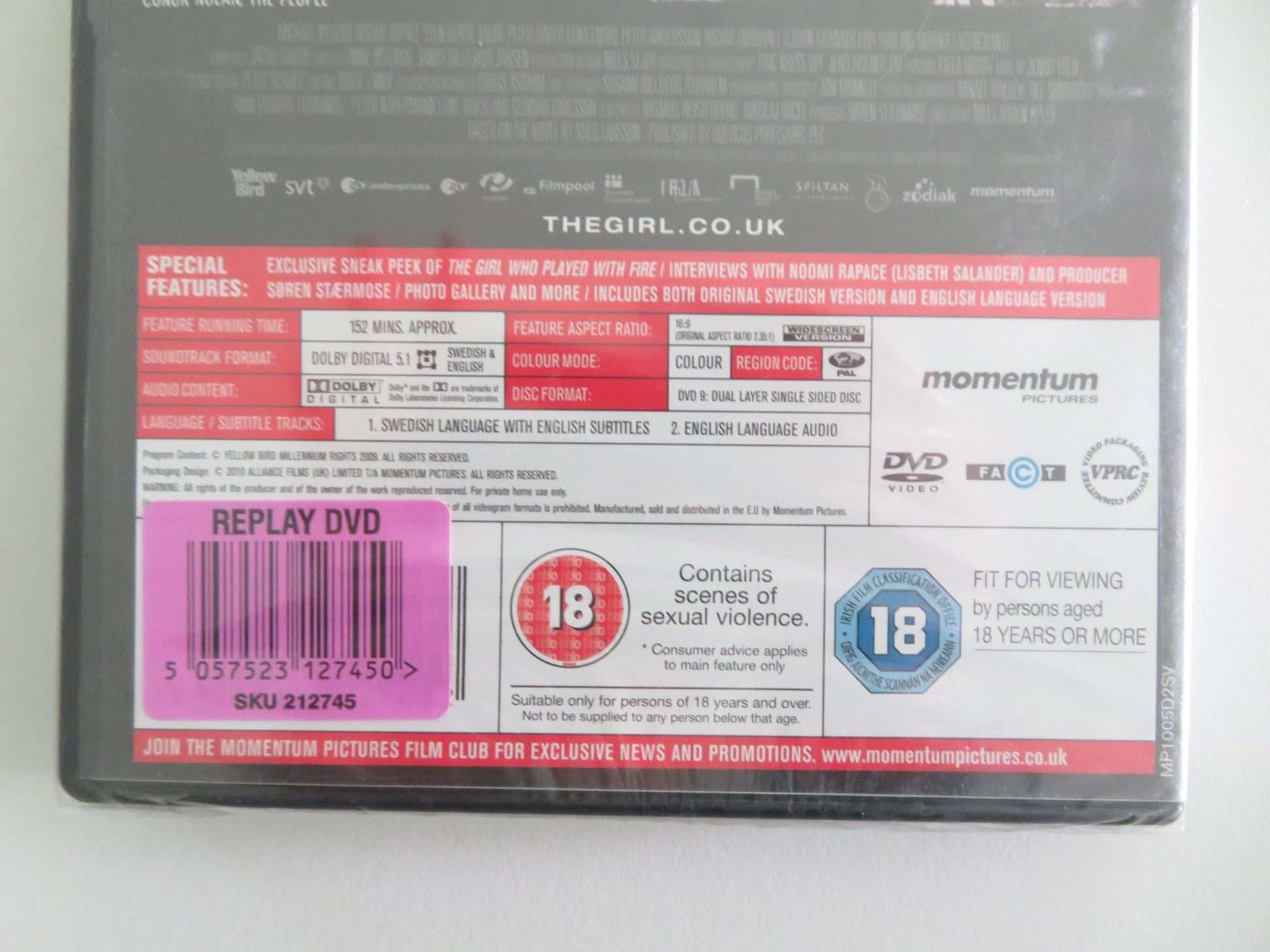 The Girl With the Dragon Tattoo - B (DVD) Noomi Rapace 2009 Region 2 Movie posters