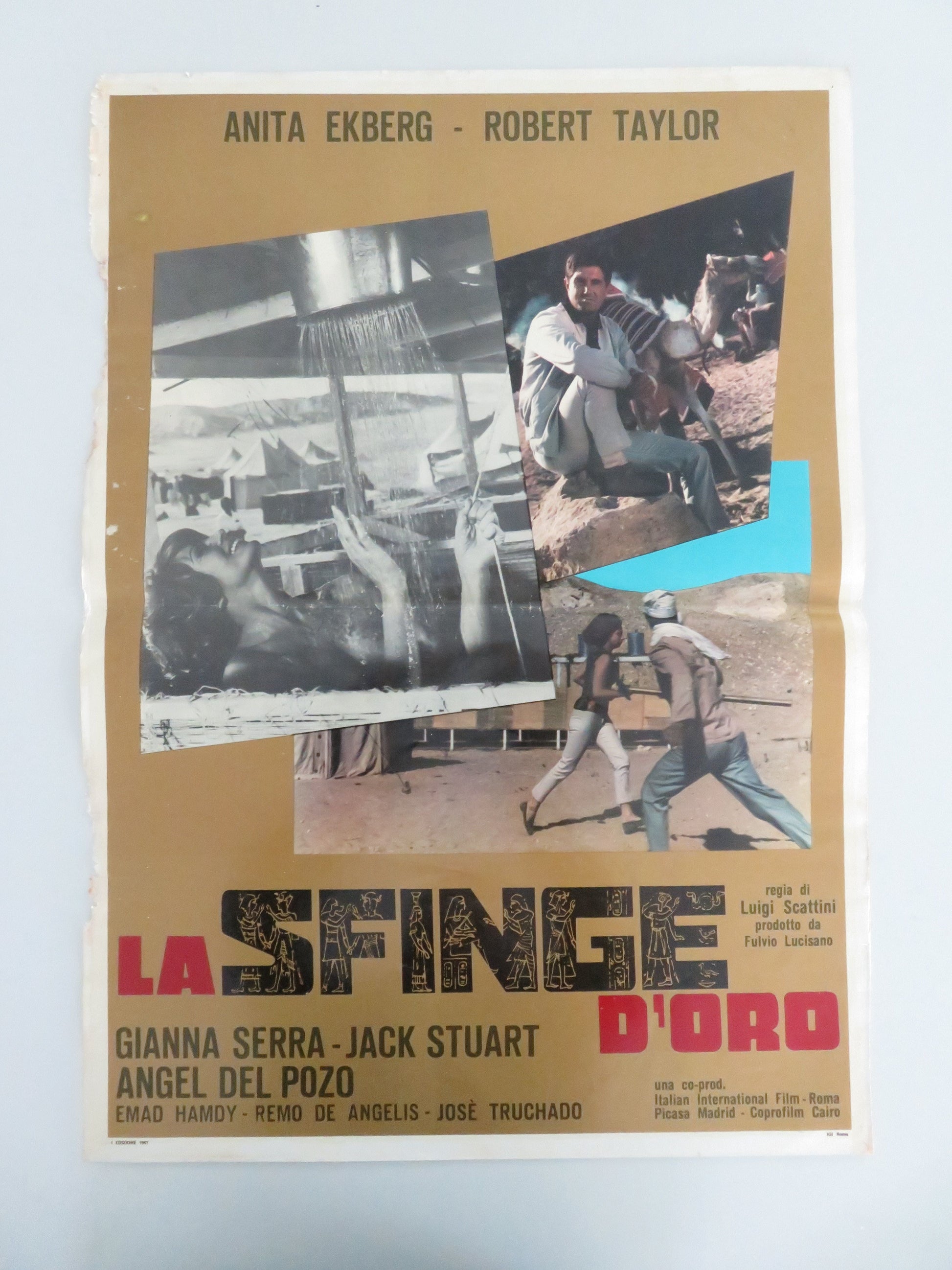 The Glass Sphinx - C Italian Fotobusta Poster Robert Taylor Anita Ekberg 1967 Movie posters