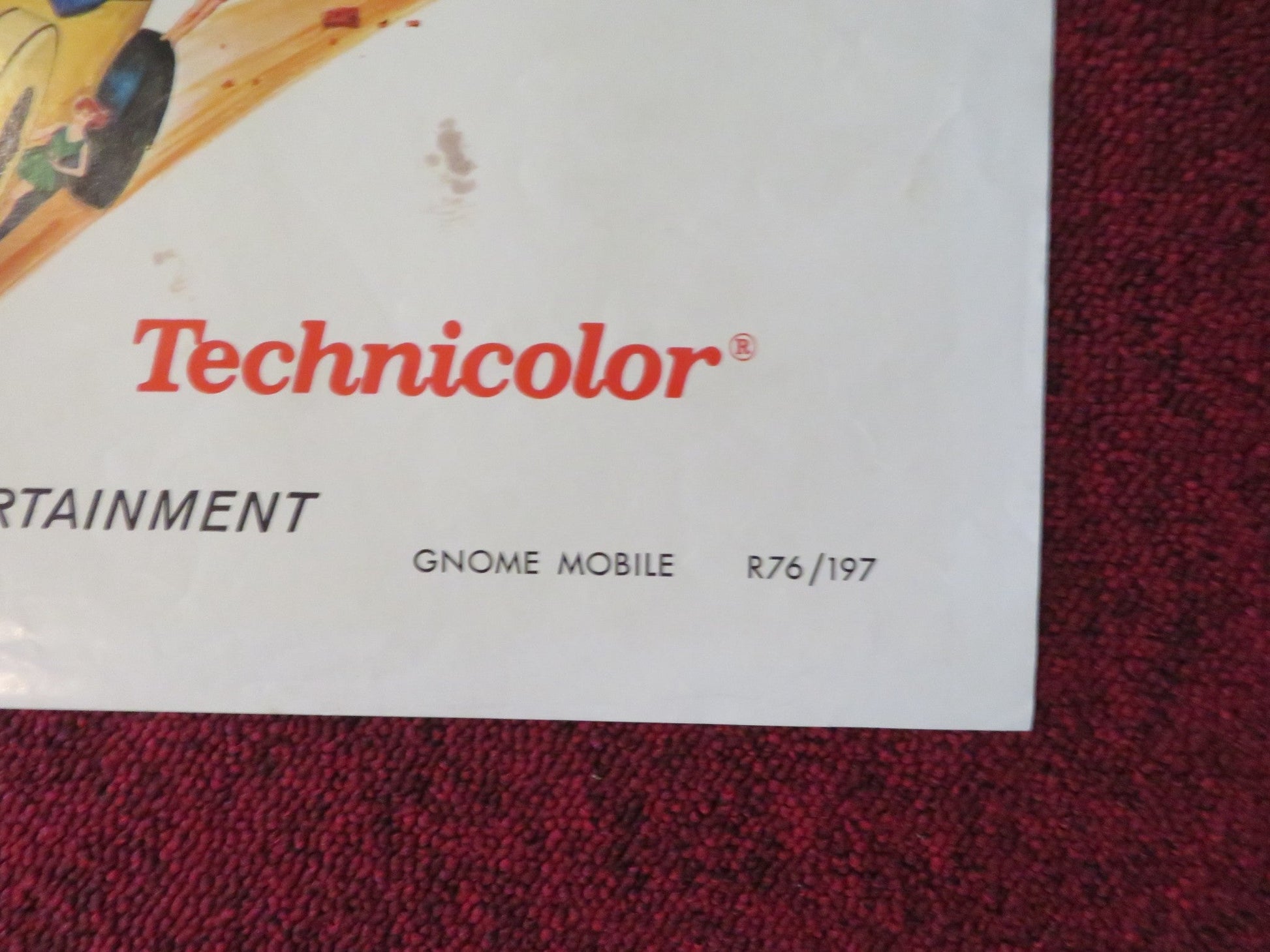 THE GNOME MOBILE FOLDED US ONE SHEET POSTER DISNEY WALTER BRENNAN R1976 Rendezvous Cinema Movie posters