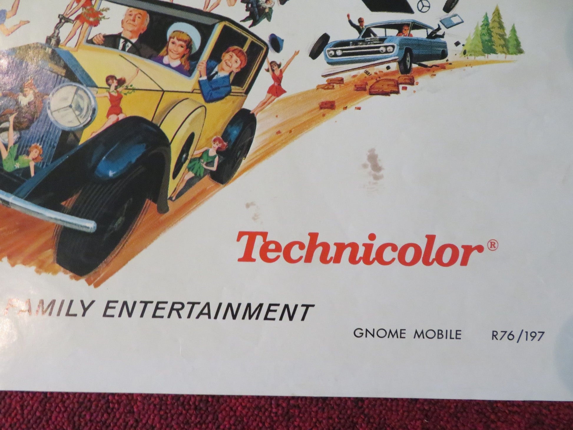 THE GNOME MOBILE FOLDED US ONE SHEET POSTER DISNEY WALTER BRENNAN R1976 Rendezvous Cinema Movie posters