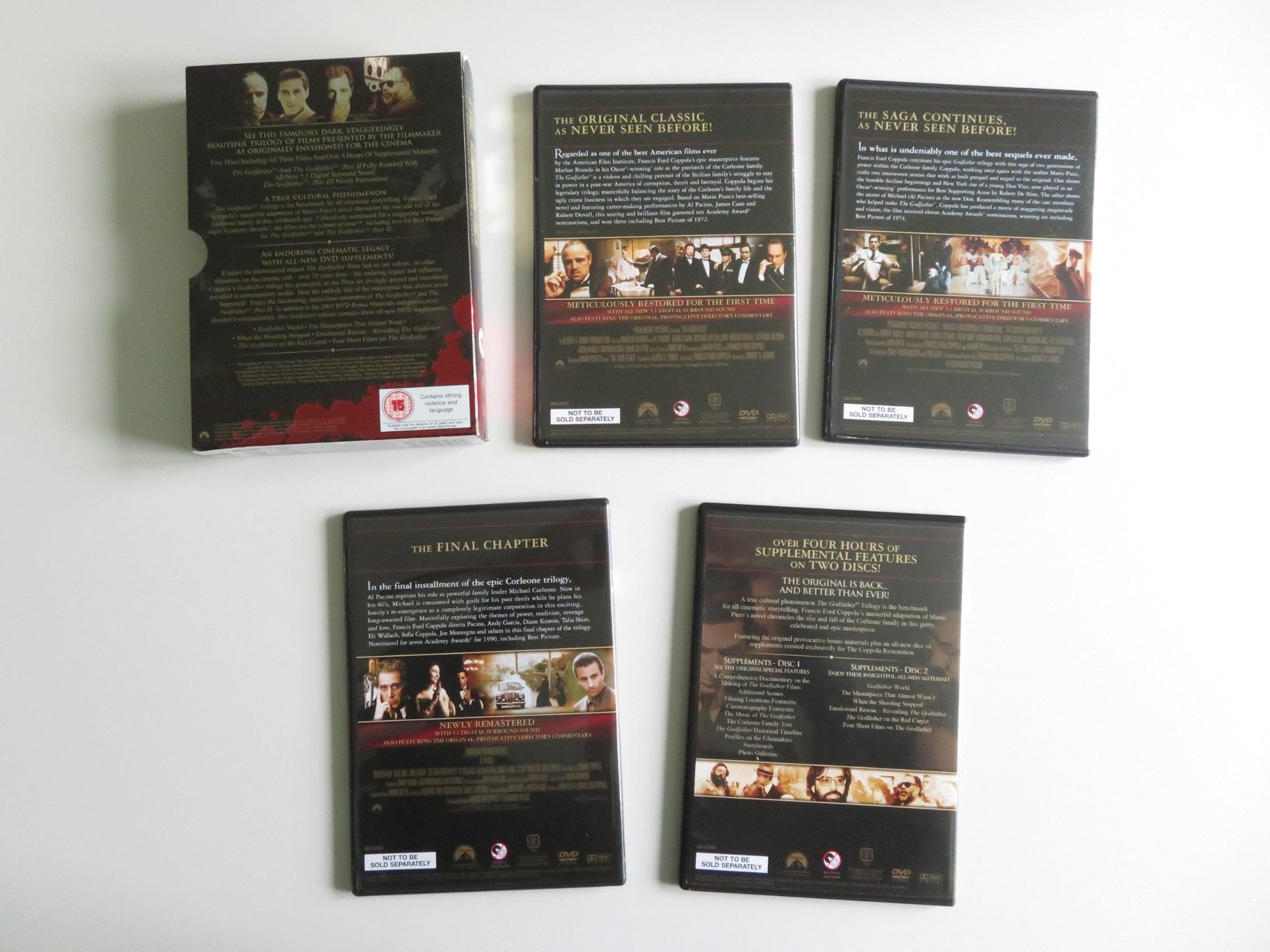 THE GODFATHER: THE COPPOLA RESTORATION PARTS 1,2 & 3 (DVD BOXSET) 1972 REGION 2 Movie posters