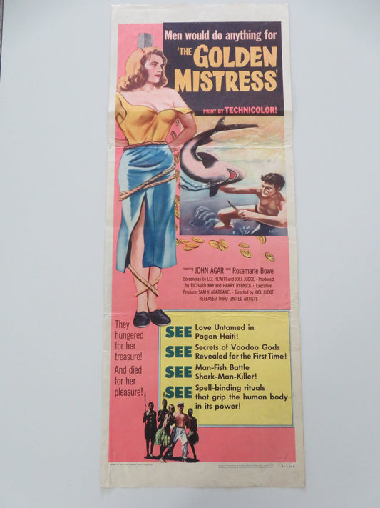 The Golden Mistress US Insert Poster John Agar Rosemarie Bowe 1954 Movie posters